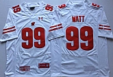 Wisconsin Badgers 99 J.J. Watt White Nike College Football Jersey